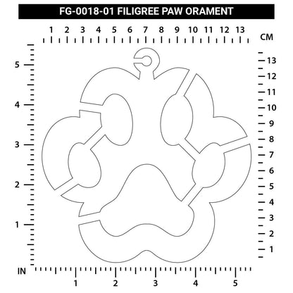 Filigree Paw Ornament
